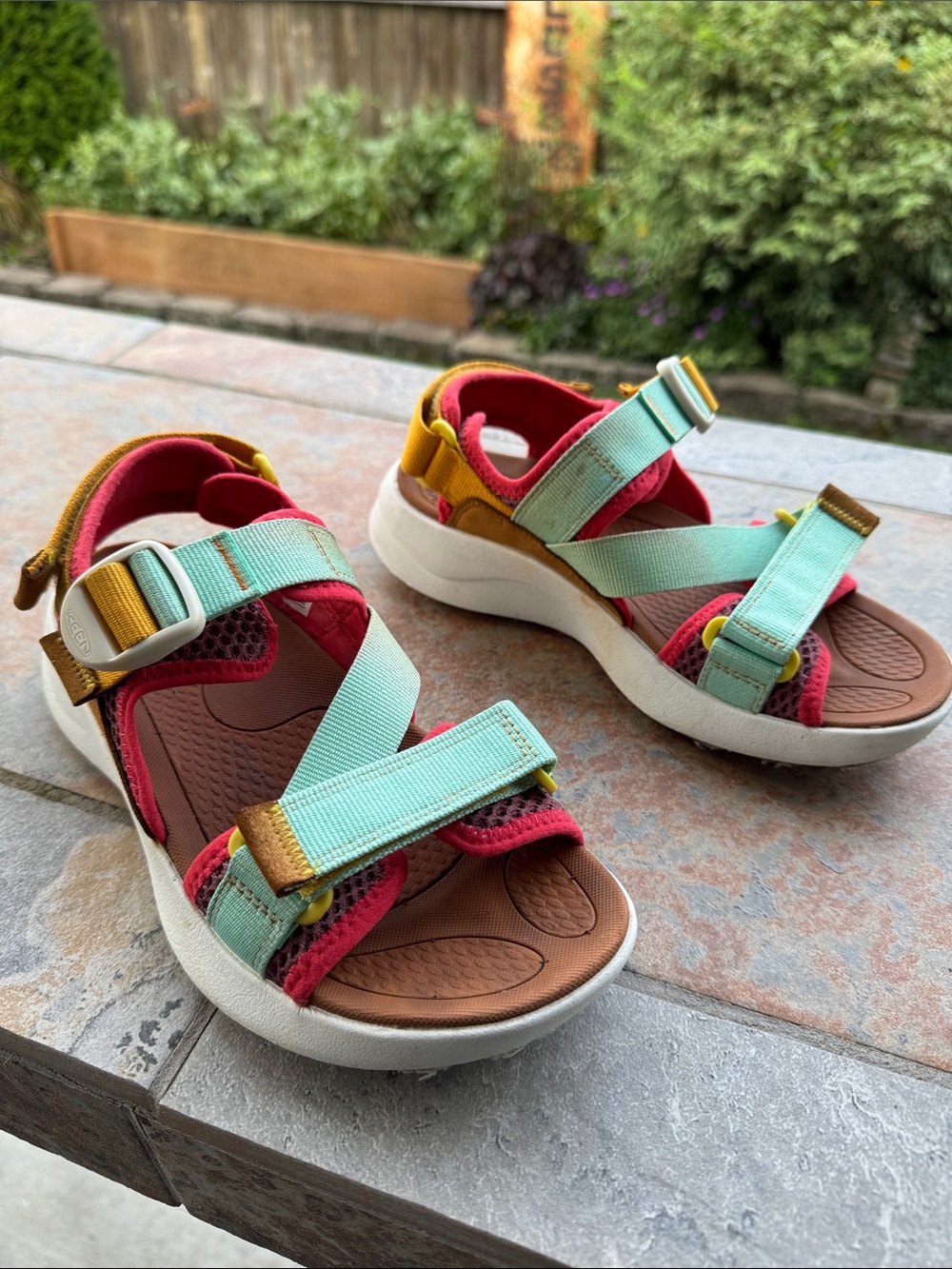 Keen Multicolor Sport Sandals - Aqua, Pink & Brown